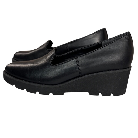 Vionic Willa Wedge Loafer Black Leather Slip On Comfort Shoe Size 11 - Picture 3 of 12